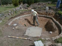 The digging has finished ready for pond to be built