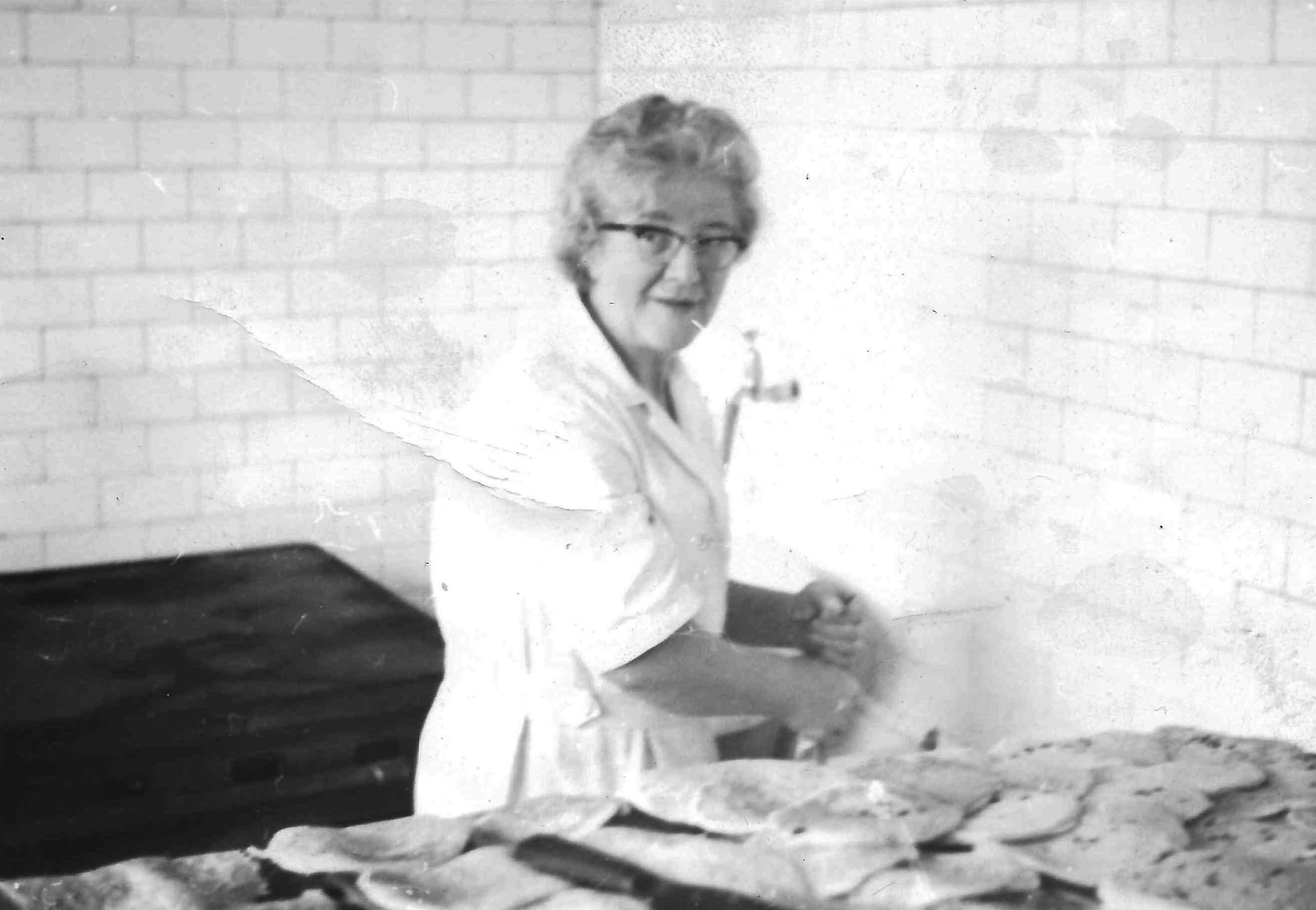 Elizabeth Cooper in oatcake bakery