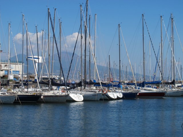 Across bay of Naples towards Vesuvius