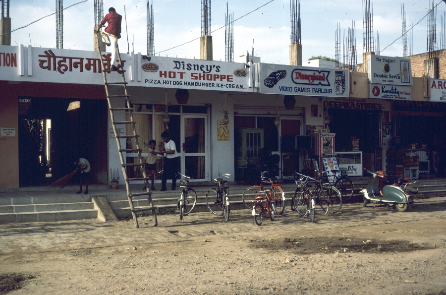 Single storey buildings with rebar protruding in case another storey needs to be added