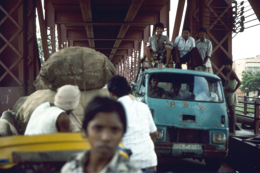 Crowded Bridge over Jumna