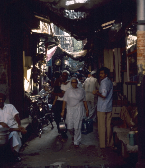 Narrow Amritsar Street with shops