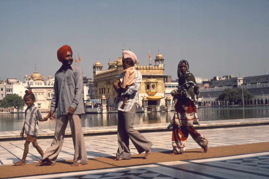 Sikh family visiting the Golden Temple