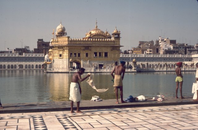 The Golden Temple surrounded by water