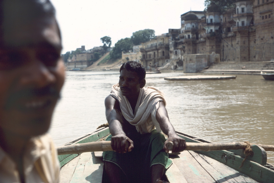 Boatman and guide rowing us up the Ganges