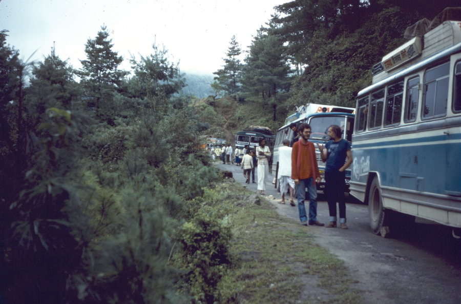 Traffic builds up at the accident site