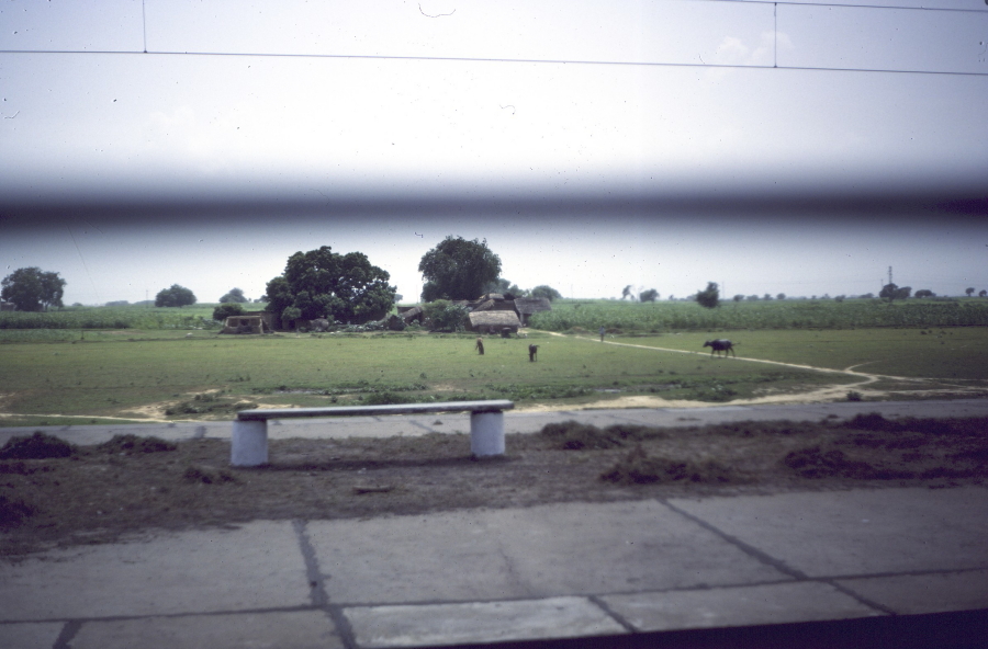 View from the train window over the plain