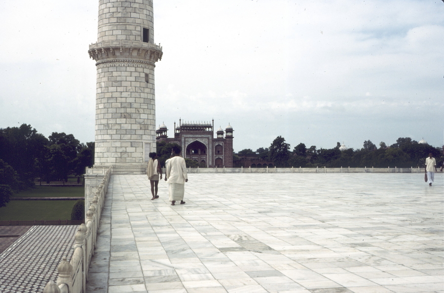 Marble minaret of the Taj Mahal