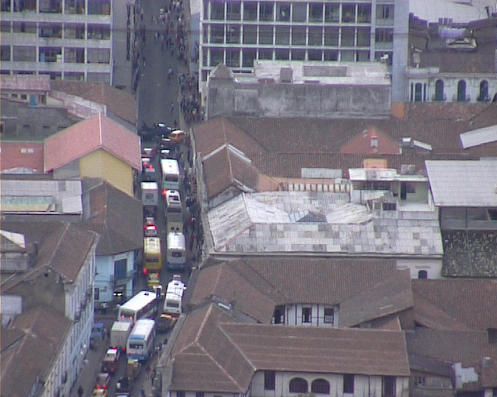 Quito Street blocked with traffic