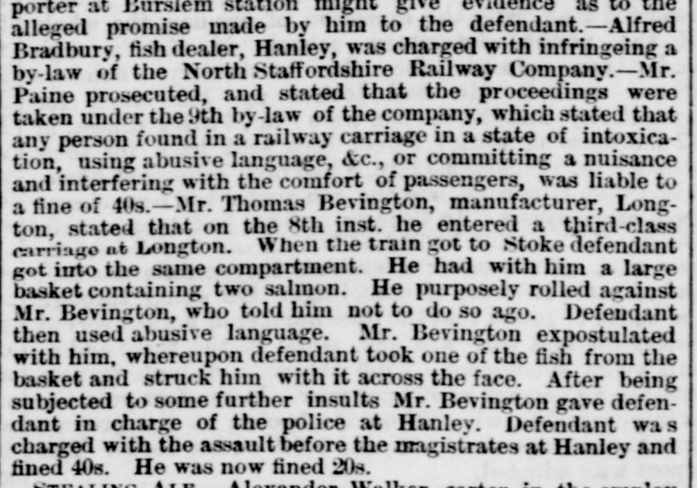 AlfredBradbury StokeMagistrates Staffordshire Sentinel and 19 August 1876 0006 Clip