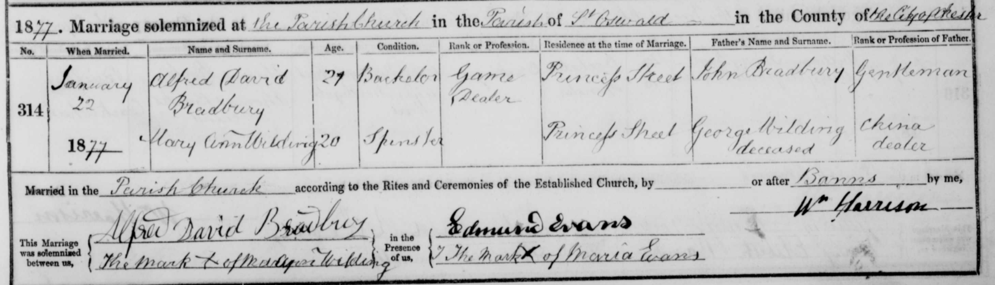 AlfredDBradbury marriage 1877
